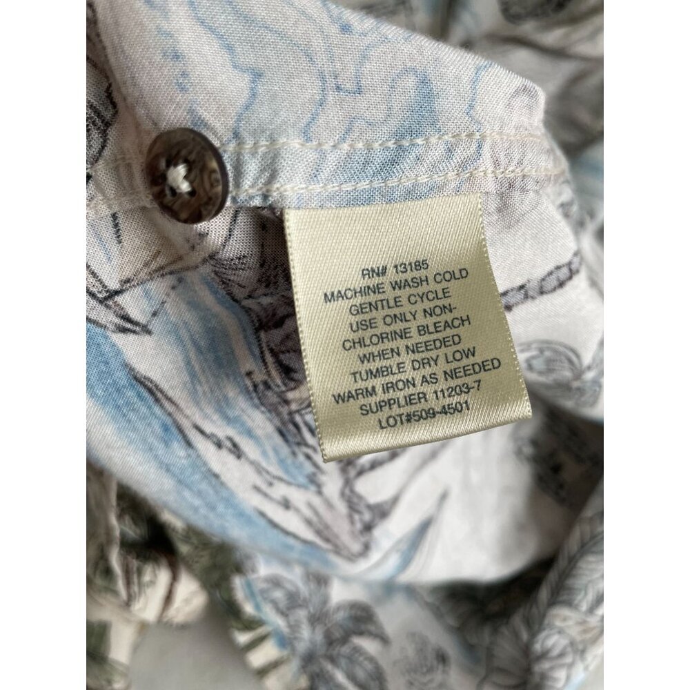 Island Shores Mens XL Hawaiian Shirt With Tropical Palm & Sailboat Print Y2K - Picture 7 of 8